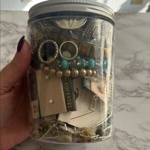 71 Piece Semi Mystery Jewelry Jar